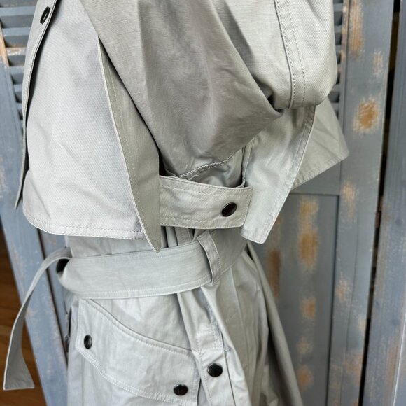 Isabel Marant Tatiana Belted Canvas Trench Coat With Vest Mushroom US 2-4 - Picture 13 of 17